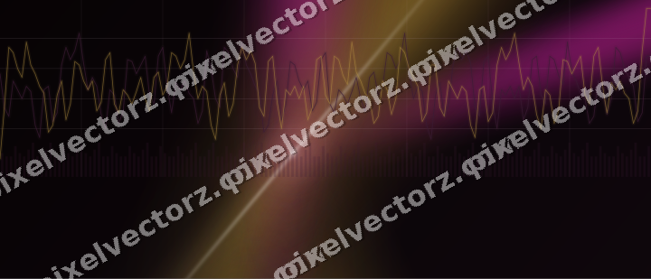 Glowing neon chart background in magenta and amber