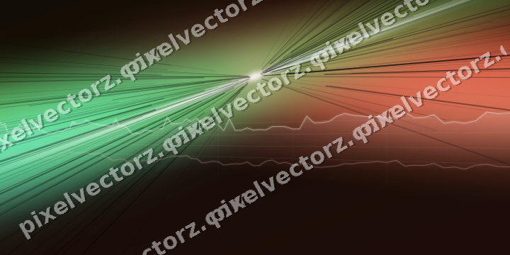 Glowing neon chart background in red and orange