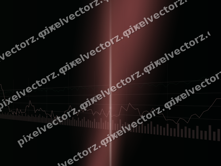 Glowing neon chart background in red and green