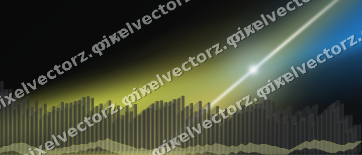 Glowing neon chart background in blue and yellow