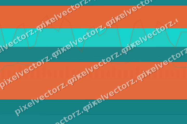 Glowing neon chart background in orange and teal