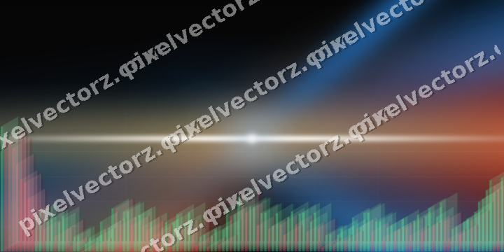 Glowing neon chart background in blue and red