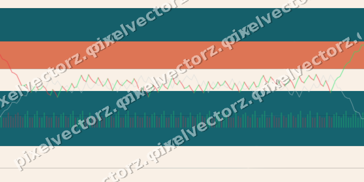 Glowing neon chart background in teal and orange