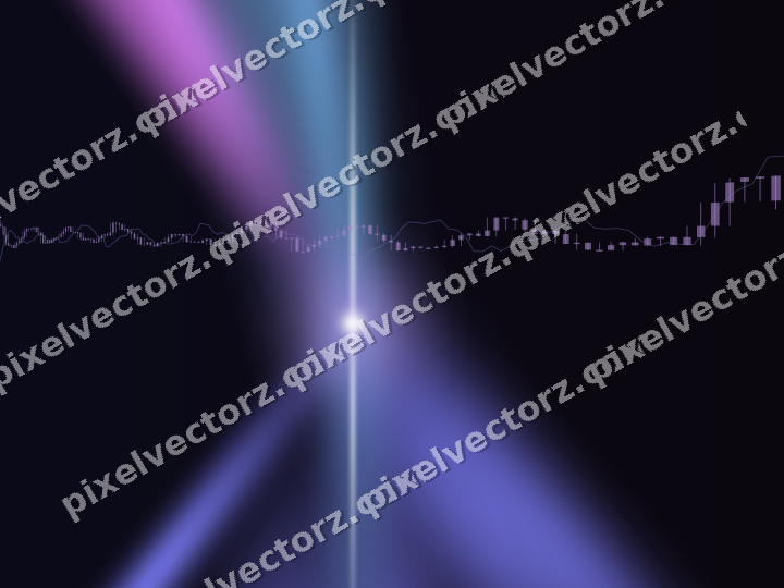Glowing neon chart background in purple and blue