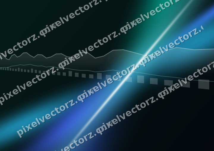 Glowing neon chart background in cyan and teal