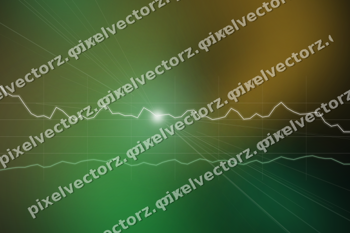 Glowing neon chart background in green and amber