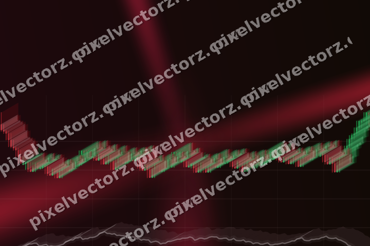 Glowing neon chart background in pink and red