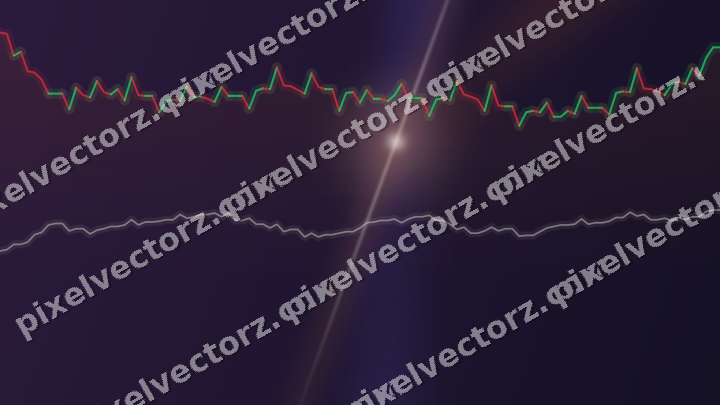 Glowing neon chart background in orange and blue