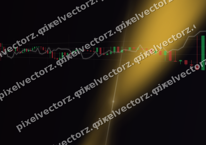 Glowing neon chart background in amber and purple