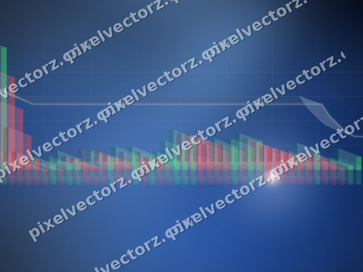 Glowing neon chart background in blue