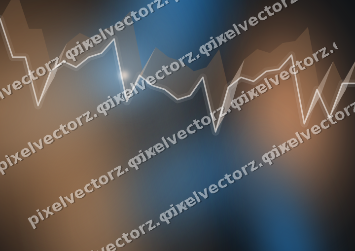 Glowing neon chart background in blue and orange