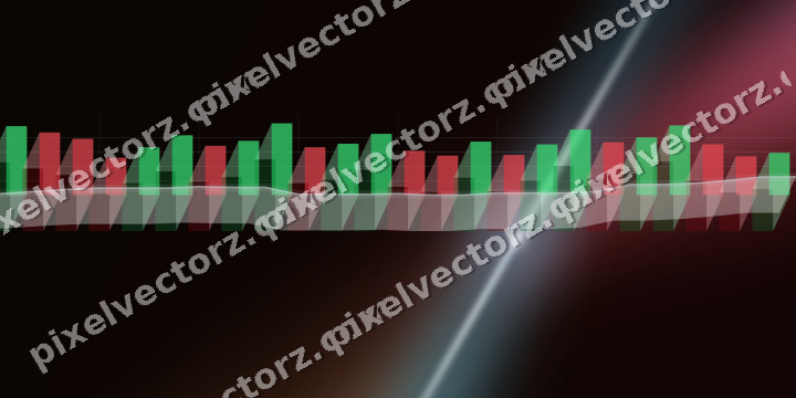 Glowing neon chart background in blue and red