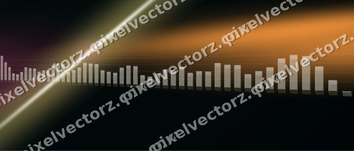 Glowing neon chart background in pink and orange