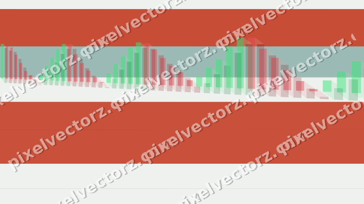 Glowing neon chart background in red and orange