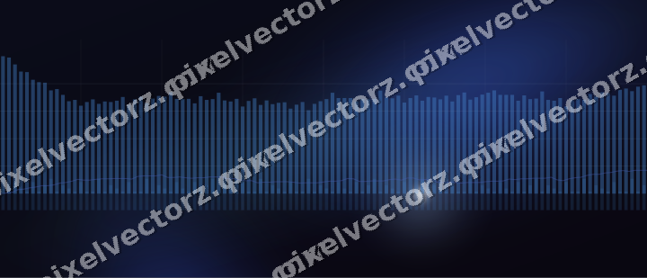 Glowing neon chart background in blue and cyan