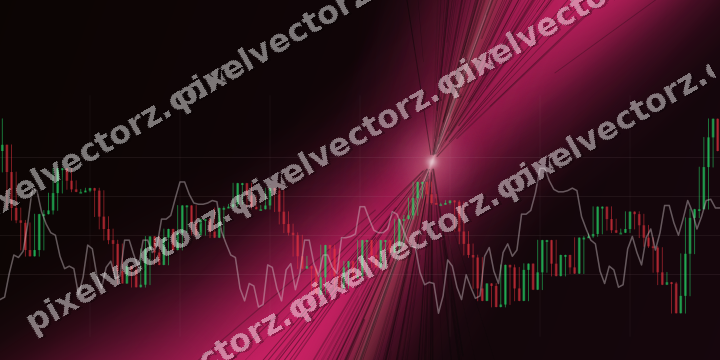 Glowing neon chart background in pink and yellow