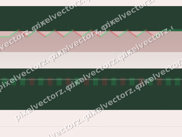 Glowing neon chart background in dark green and red