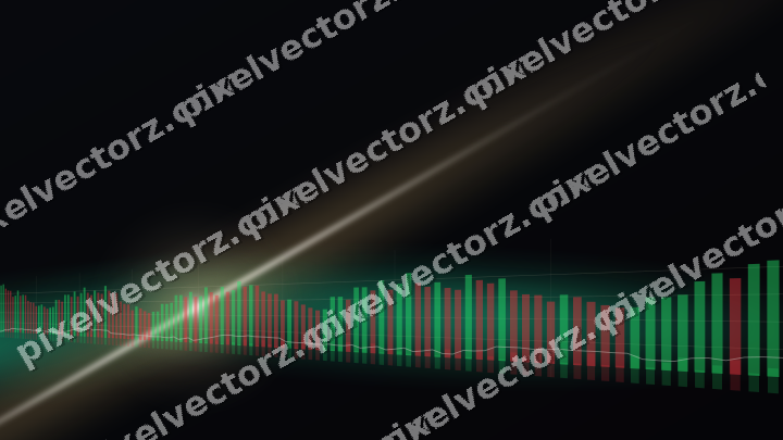 Glowing neon chart background in amber and green