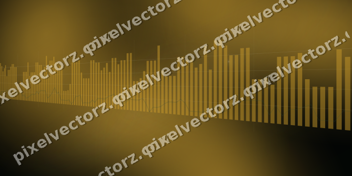 Glowing neon chart background in amber and green