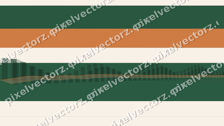 Glowing neon chart background in green and orange