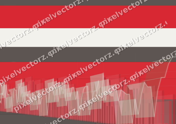Glowing neon chart background in red and amber