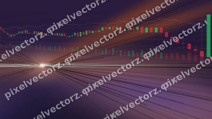 Glowing neon chart background in orange and blue