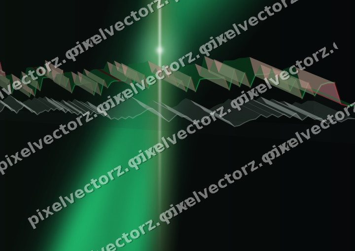 Glowing neon chart background in green and amber