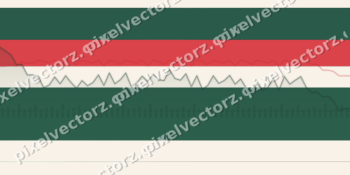 Glowing neon chart background in green and red