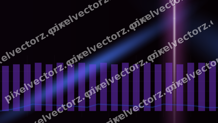 Glowing neon chart background in purple and blue