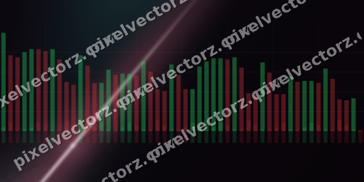Glowing neon chart background in pink and amber