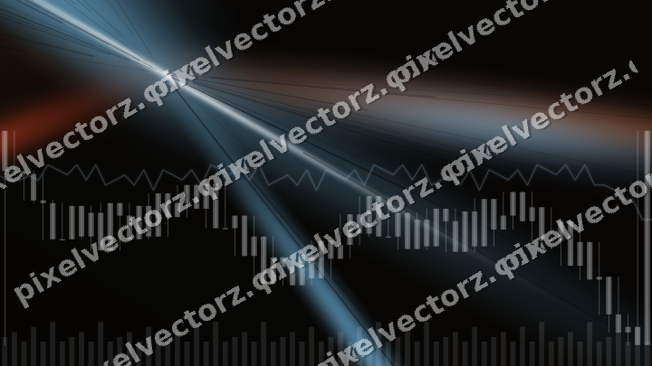 Glowing neon chart background in cyan and red