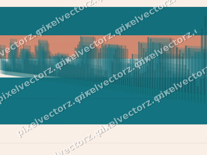 Glowing neon chart background in teal and orange
