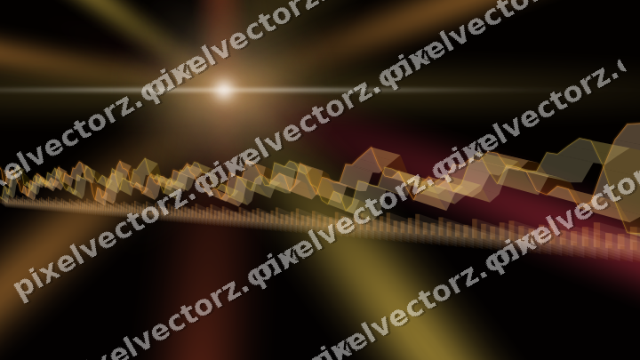 Glowing neon chart background in orange and amber