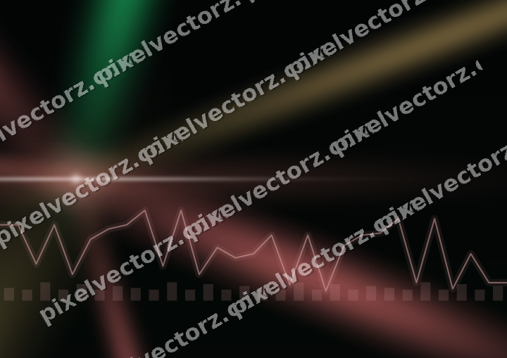 Glowing neon chart background in red and green
