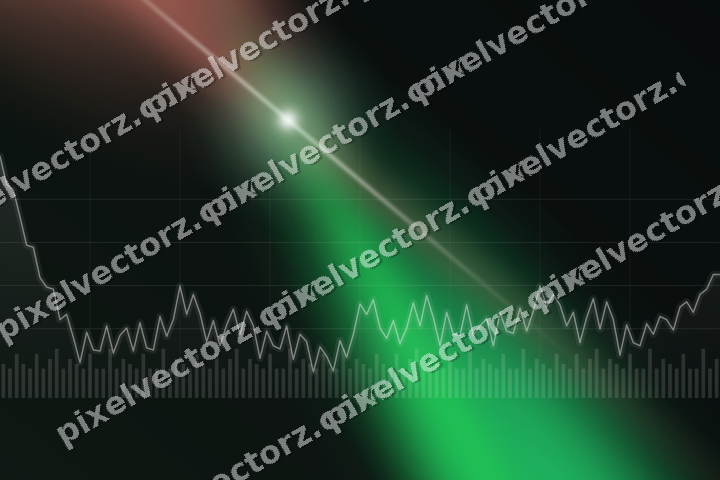 Glowing neon chart background in green and red