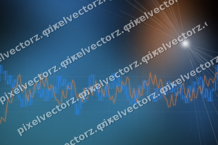 Glowing neon chart background in blue and red