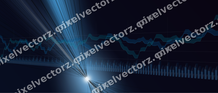 Glowing neon chart background in cyan and blue
