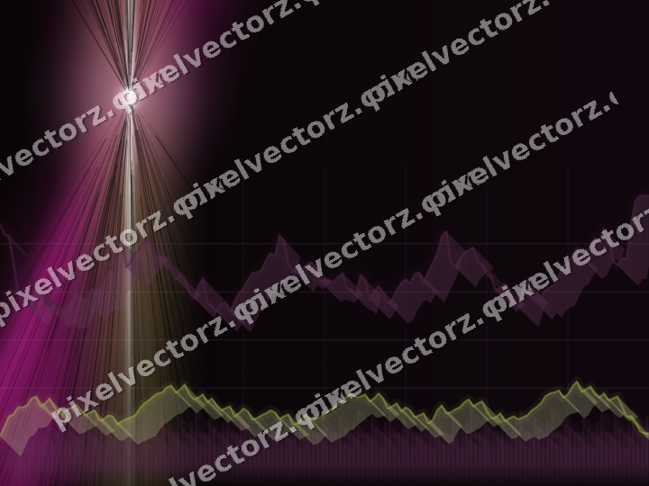 Glowing neon chart background in magenta and lime