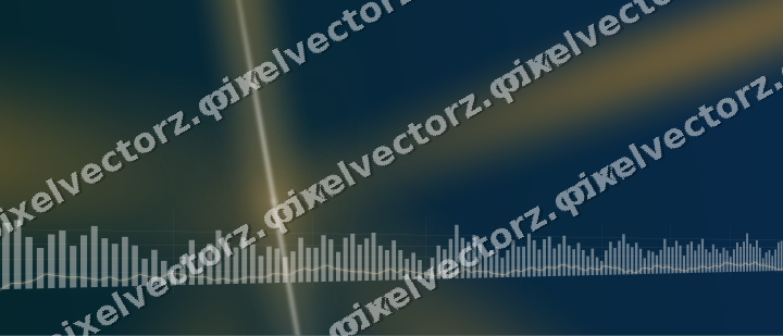 Glowing neon chart background in amber and dark teal