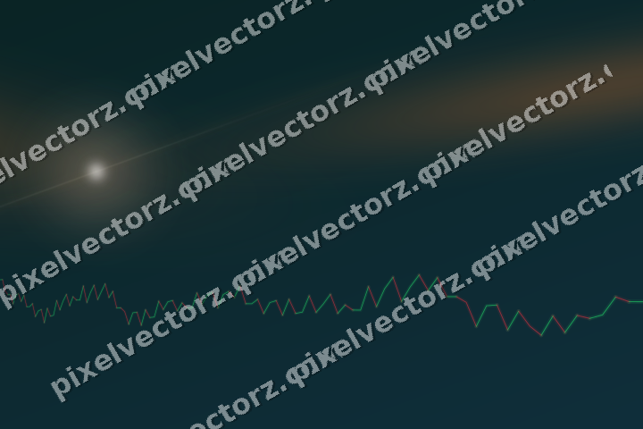 Glowing neon chart background in orange and teal