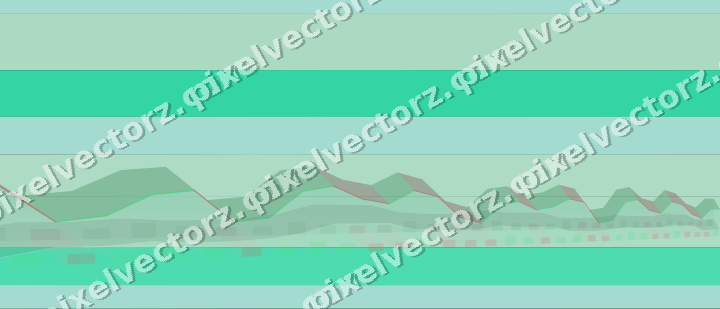 Glowing neon chart background in green and teal