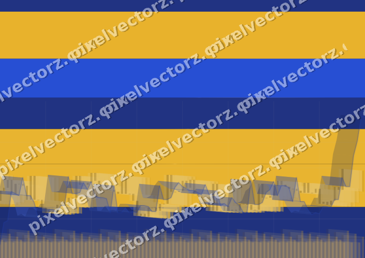 Glowing neon chart background in amber and blue