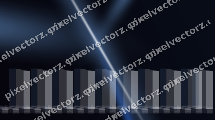 Glowing neon chart background in blue