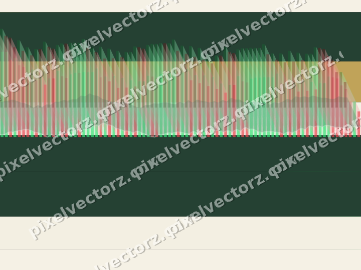 Glowing neon chart background in green and amber
