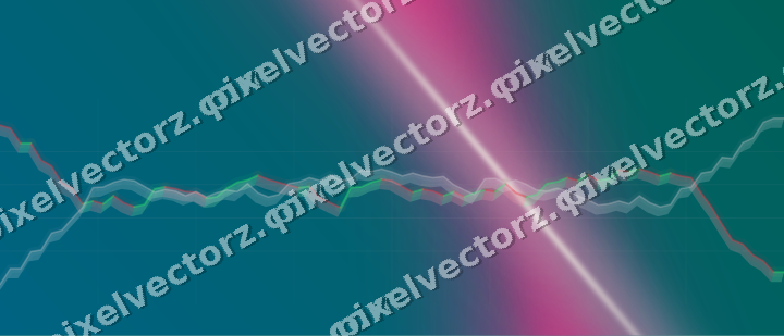 Glowing neon chart background in pink and orange