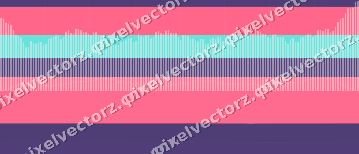 Glowing neon chart background in pink and amber