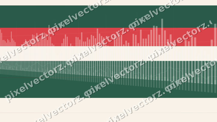 Glowing neon chart background in green and red