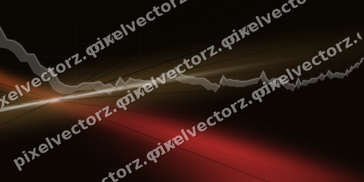 Glowing neon chart background in red and orange