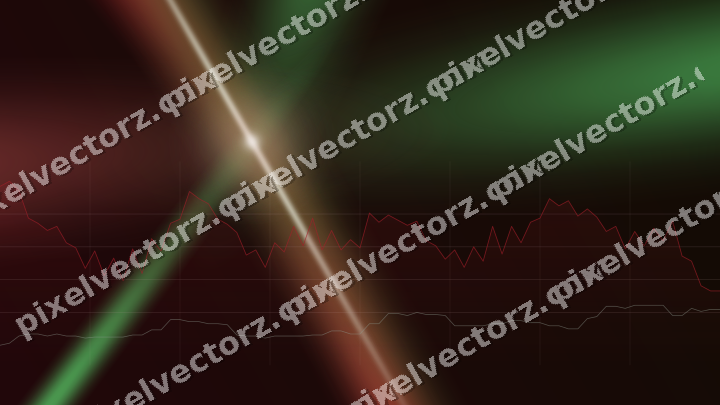 Glowing neon chart background in red and green