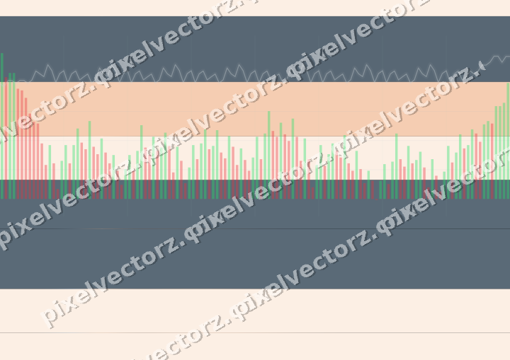 Glowing neon chart background in blue and orange